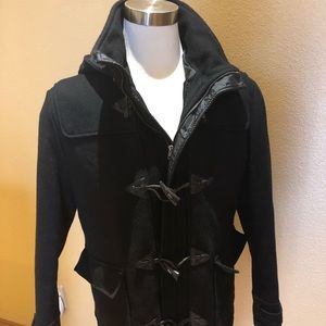 H&M dark blue young mans pea coat. Sz 44 Or Large